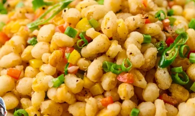 CRISPY CORN KERNEL PEPPER SALT (AMMERICAN CORN COATED WITH BATTER,DEEPFRIED,TOAST WITH ONION CAPSIUM